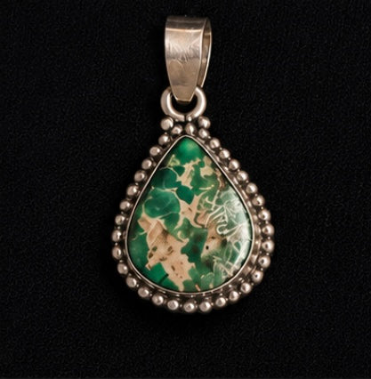 Emerald Valley Turquoise Sterling Silver Pendant | Genuine Gemstone Southwestern Pendant