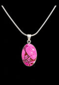 Sterling Silver Cherry Blossom Dahlia Open-Back Pendant | Genuine Gemstone Statement Pendant | 1¾"