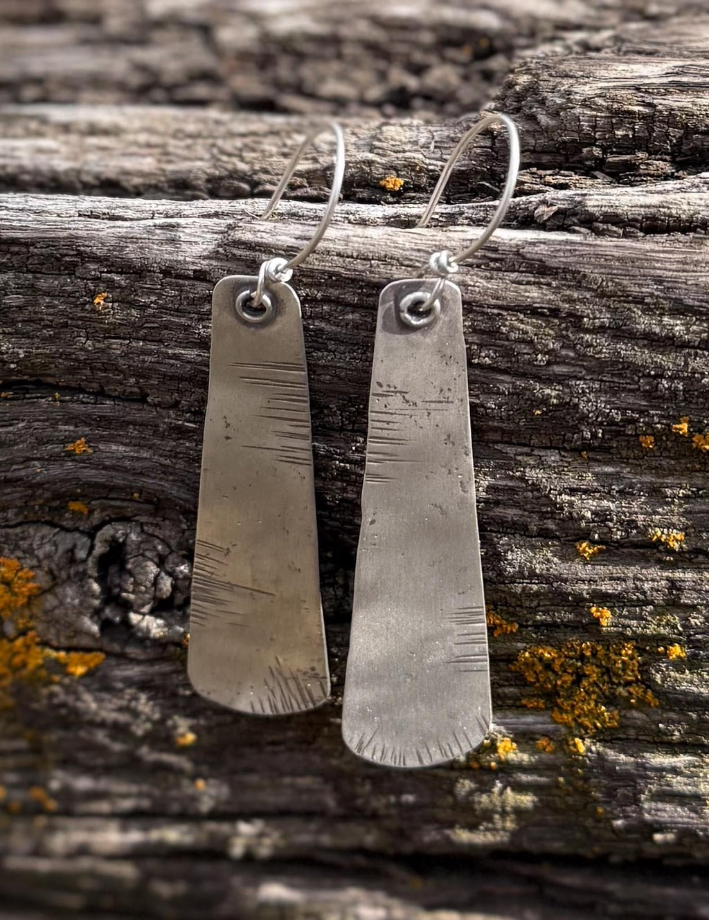 Sterling Silver Tapered Earrings | Longevity Rustic