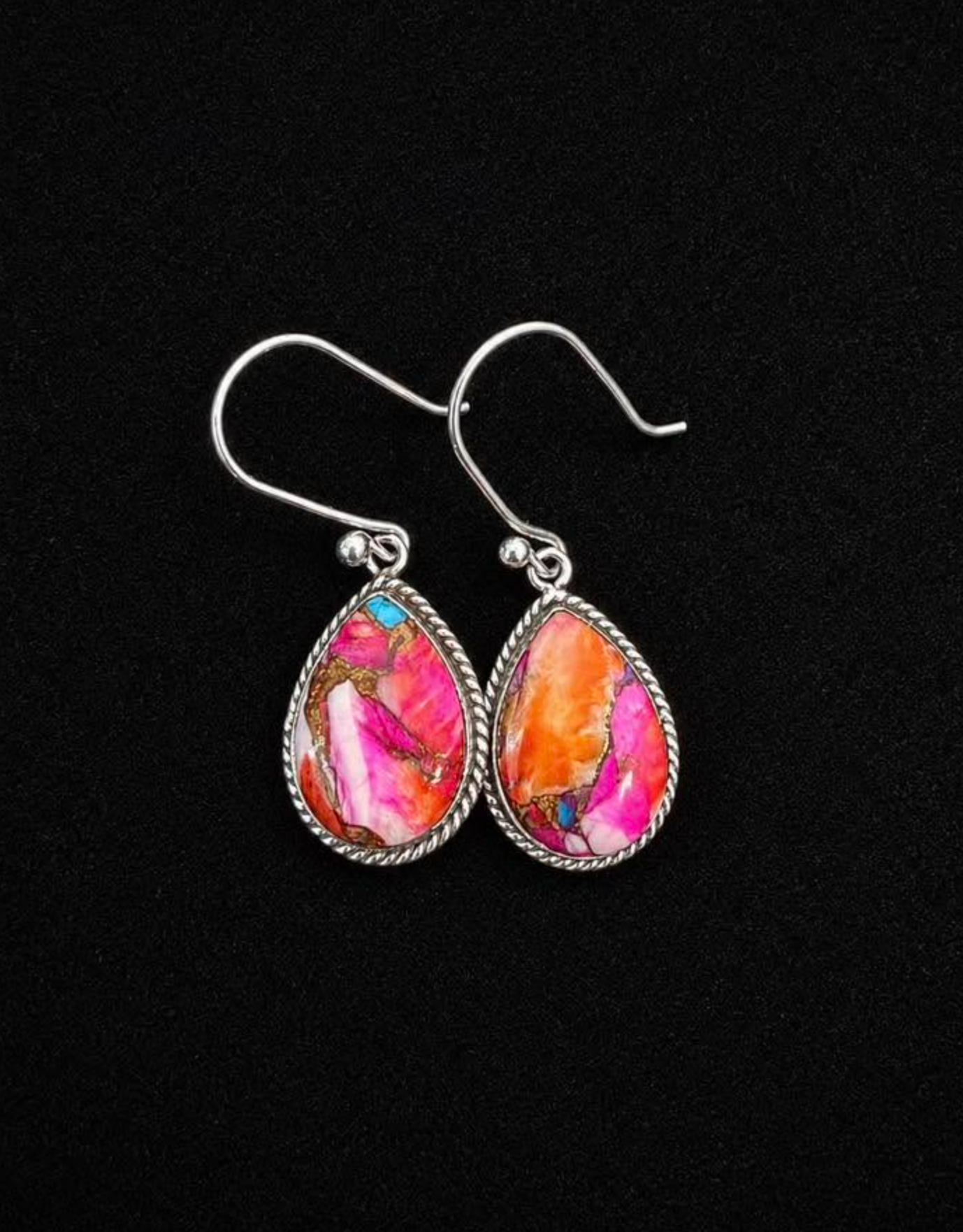 Fire Copper Turquoise Earrings
