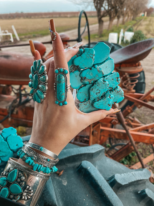 Desert Bloom Turquoise Statement Belt Buckle